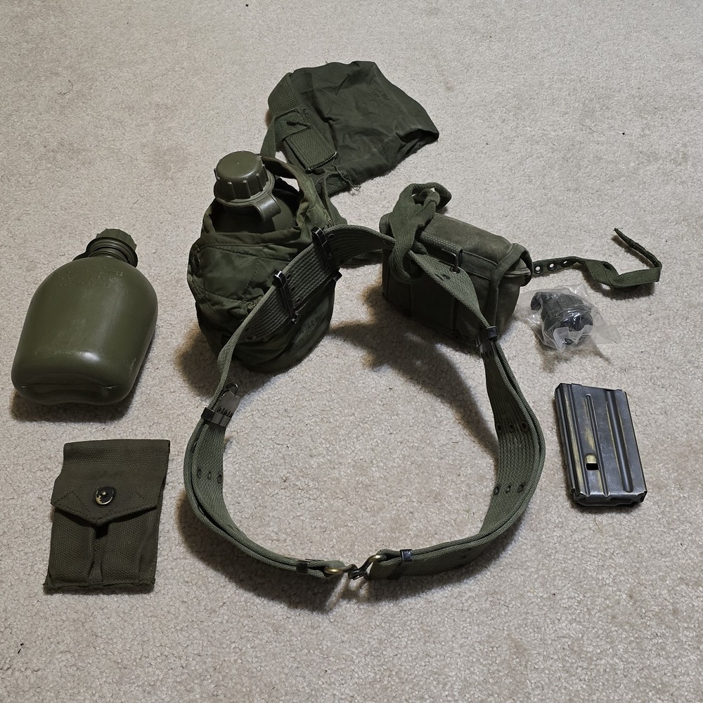 Vintage Vietnam War USMC Named M1967 Nylon Web ALICE‎ Belt Combat Rig Lot